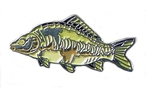Mainly Metal Pin's en émail argenté – Poisson pêcheur miroir Carpe (25 mm)
