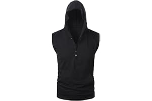 APAELEA Débardeur à Capuche sans Manches Homme d'été Coton Muscle Shirt pour Running Fitness Gym