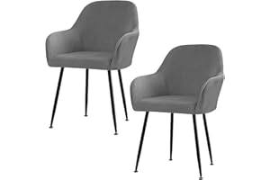 DEARBAG Fundas de Sillón Elásticas in Terciopelo, Funda para Silla de Oficina, Fundas de Silla de Comedor con Brazos, Cubierta para Sillas Ajustables con Respaldo Modernas Estilo Nórdico (Gris)