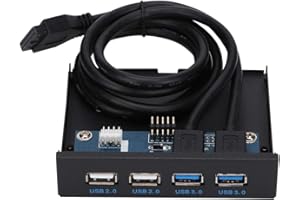 ASHATA Panel Przedni Z 2 Portami USB 3.0 + 2 Portami USB 2.0 - 8 cm Rozszerzająca Piasta Dyskietek