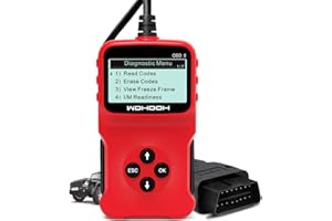 SSINAAES Universal OBD2 Engine Fault Reader Car Scanner, Professional Auto Car Diagnostic Scanner Repair Tool, HD LCD Display Screen, I/M Readiness Smog Check CAN Diagnostic Scan Tool (RED)