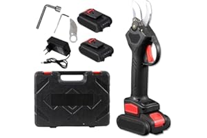 VIEMYLU Forbice Potatura con 2 Batterie da 21V Trincia Rami Professionale, Cesoia Elettrica Portatile, Alberi da Giardino e da Frutta, Cordless Senza Fili Rami Arbusti