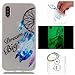 Produktbild Hülle Leuchtende iPhone X Silikon Etui Handy Hülle Weiche Transparente Luminous TPU Back Case Tasche Schale Leuchten In Der Nacht Für Apple iPhone X + Schlüsselanhänger (P) (16)