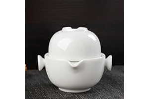 Liang baobao Wygodny kubek do herbaty porcelanowa filiżanka do herbaty biały glazurowany podróżny zestaw do herbaty (biały)