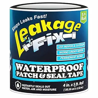 Hinmin Strong Waterproof Flex Tape | Seal Repair Tape | Super Strong Adhesive Sealant Tape to instantly Stop Leakage of Roof Leaks,Surface Crack,Water tank, Etc.(4 inches x 5 feet)