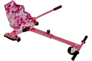 IROLLERS Hoverkart Fast Stealth Camo Pink Racer Hover kart Attachment Adjustable Gokart For Smart Self Balance Heavy Duty Frame Scooter Fits 6.5 Inch, 8 Inch and 10 Inch Board (Pink Camo)