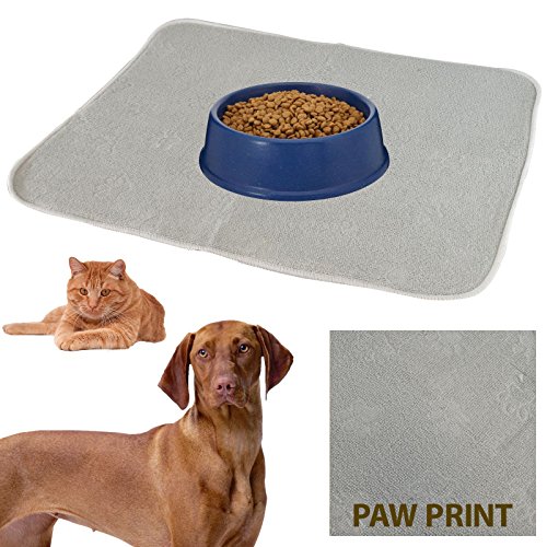 41x48cm-Microfibre-Dog-Pet-Bowl-Mat-Non-Slip-Drip-Mess-Floor-Protection-Food-Water-Spill-Splash-Cat-Kitten-Puppy-Grey