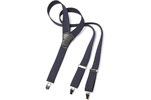 MR. M MR.M Bretelle uomo – 3 clips incrocio Y – Regolabili fino a 195cm - Larghezza 3,5cm - Finiture vera pelle