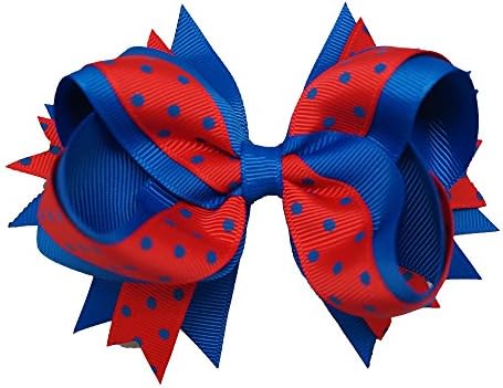 Sports Novelties Hair Bow Clips, Royal Blue/Red