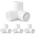 Zernmiarder 3 Way PVC Pipe Fittings 1 Inch, PVC Elbow Corner Side Outlet Tee Fitting, SCH40 Furniture Grade PVC Pipe Connectors - Fits 1" PVC Pipes, 4 Pieces