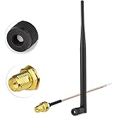 Eightwood 868 MHz Antenna Tilt-and-Swivel NFC RFID Antenna RP-SMA Plug + RP-SMA Female Pigtail Cable RG178 15 cm 6 Inch for G
