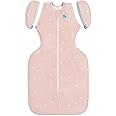 Love To Dream Swaddle Up Transition, Medium 6-8.5 kg, Dusty Pink Moon, Snug Fit, Zip-Off Wings, 1.5 TOG Suitable for Mild Temperature (18-22°C), Machine Washable & Double Zip for Easy Nappy Change