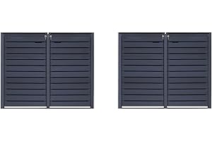 LUKADRIA Mülltonnenbox 240L Mülltonnenverkleidung Mülltonnecontainer Holz vorimprägniert in anthrazit mit Rückwand Mod.HH (4 Tonnen)