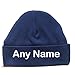 Personalised Newborn Baby Beanie Hat s (NAVY) - Soft 100% Cotton headwear New Baby Grow Boy Clothing Girl Cute Mum Dad Mummy Daddy Custom Parent Birth Gift bib Present by Fonfella