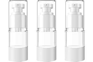 TIANZD 3 Stück 15ml Leer Airless Pumpspender Creme Spender Pumpflasche Kunststoff Kosmetik Vakuum Cremespender Transparente Reise Spenderflasche zum Befüllen Flasche für Gel Shampoo Lotion Creme