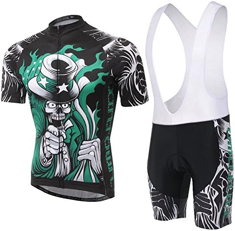 TeyxoCo New Men Necromancer Cycling Gel Pad Bid Jersey Set XXL