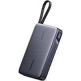 UGREEN Nexode 67W Power Bank 20000mAh Batería Externa Carga Rápida PD 65W Cable USB C Integrado Cargador Portátil PC LED Comp