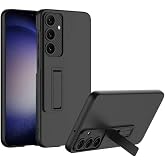 Microcase Samsung Galaxy S25 Plus ile uyumlu Standlı Sert Plastik Mat Kılıf - AL3566 (Siyah)