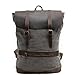 Produktbild Y-DOUBLE Lächelndes GesichtDie Neueste mode Canvas Rucksack 15" Laptoprucksack Vintage Canvas und Leder Schultasche Reisetasche Daypacks Uni Backpack für Outdoor Sports Freizeit