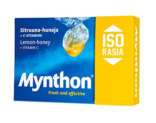 2 Boxes x 85g of Mynthon Sitruuna-Hunaja (Lemon - Honey) + vitamin C - Fresh & Effective - Pastilles - Lozenges - Dragees - Drops - Candy - Sweets