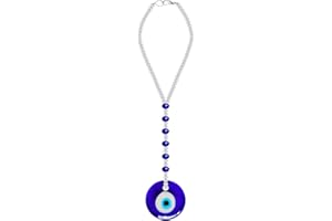 PEILI Evil Eye Autozubehör für Frauen und Männer,Evil Eye Car Hanging Charms Ornament,Crystal Hanging Car Ornament für Rückspiegel (rund)