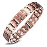Jeracol Copper Bracelets For Men,magnetic Wristbands Bracelet With Double Row Strength Magnets,copper Magnetic Brazaletes With Remove Tool & Jewelry Gift Box
