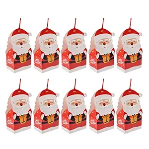 Christmas Candy Boxes Hanging Pendants: Santa Claus Snowflake Gift Favor Case Xmas Candy Goodie Boxes for Christmas Eve Box Xmas Party Bags 10pcs