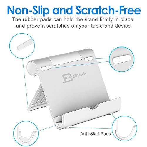 iPad Ständer, JETech Multi-Angle Mini Portable haltbare Aluminium Tablet Ständer Halter für Apple iPad Air/Mini, iPhone 6s/6/5/4, Samsung Galaxy Tab, Samsung Galaxy S6 S5 S4, Anmerkung 5/4/3/2, E-Readern und Smartphones – 2061 - 4