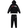 YOUPO Embroidered Trapstar Tracksuit for Men and Women, Unisex Trapstar Shooters Suit, 2 Piece Sports Jogging Set Autumn Winter, Fleece Hooded Sweatshirt and Pants (Color : 8839 red, Size : Medium)