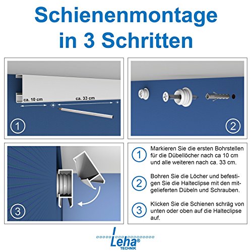 Bilderschienen Galerieschienen Bilderleiste Premium Komplett-Set 4m weiß - 5