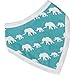Bears Organics for Kids Reversible Neckerchief Organic Cotton, GOTS'Elephant Cotton Global Organic Textile Standard Light Blue
