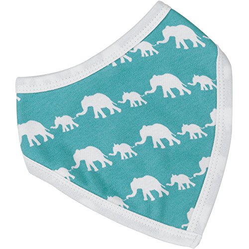 Bears Organics for Kids Reversible Neckerchief Organic Cotton, GOTS'Elephant Cotton Global Organic Textile Standard Light Blue