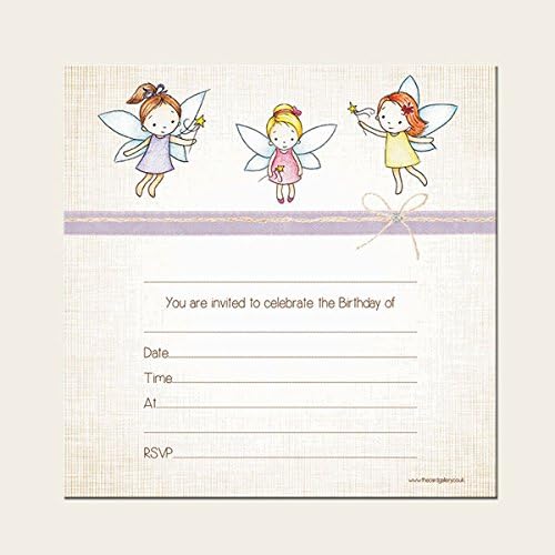 Kids Birthday Invitations - Girls Fairy - Pack of 10