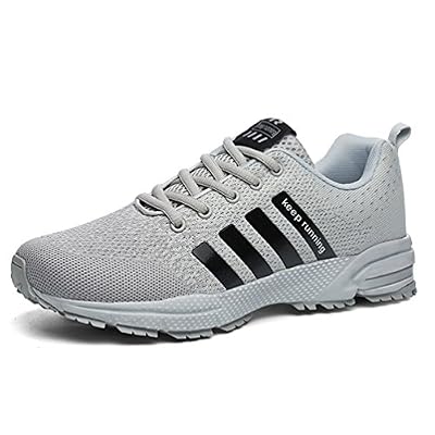 Sollomensi Chaussures de Course Running Compétition Sport Trail Entraînement Homme Femme Cinq Couleurs Basket EU 42 C Blanc Gris