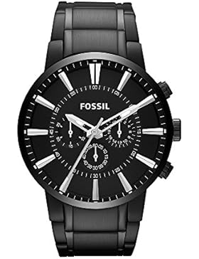 Fossil Herren-Armbanduhr Decker Analog Quarz One Size, schwarz, schwarz