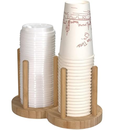 Drehbarer Tassen-Organizer – 4 Fächer, Für Kaffeebecher & Deckel, Küche & Bad