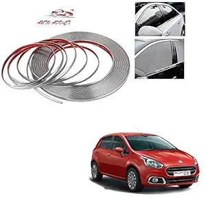 Auto Addict Car Side Window Door Beading Roll 10MM Silver Chrome Strip 20 Metres for Fiat Punto Evo