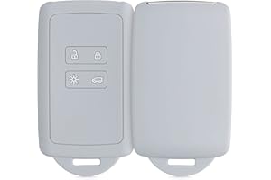 kwmobile Custodia Compatibile con Renault con 4 Tasti Smart Key (Solo Keyless Go) - Cover Chiavi Auto Protezione Copri Telecomando - Copri Chiave Copertura Grigio Chiaro