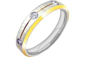 Everstone Women Titanium Ring Dome shape Anniversary Wedding Ring Valentine Day Gift 4mm 6mm