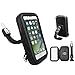 Produktbild ZUOAO Universal Motorrad Halterung,Verstellbare Halterung Schutzhülle für Motorrad Fahhrad-Rückspiegel, Wasserdicht Mobiltelefon Halter Handytasche für iPhone 7 6/6S Plus Samsung Galaxy Note 3 4 6 7 Schwarz