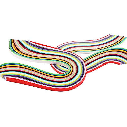 Outus 26 Farben 1040 Strips Papier Quilling Streifen Papierbreite Set, 3/ 5/ 7/ 10 mm, 4 Stück - 5