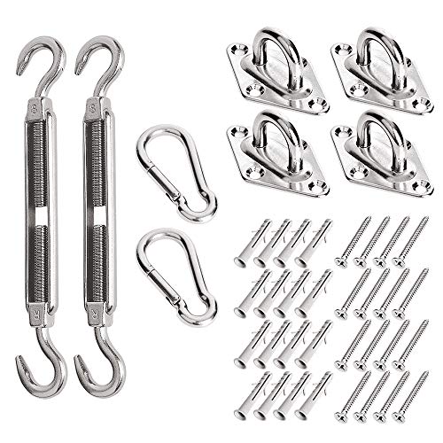 Chihee Kit de Quincaillerie pour Voiles D'ombrage, 8 Pouces, pour Installation de Voiles d'ombrage Sun Square Triangulaires