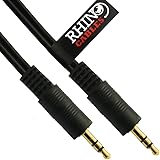 rhinocables Aux Cable 3.5mm Stereo Jack Male Plug Gold Contacts Auxiliary Audio for Car, Headphone, Smartphone, Speaker, Home