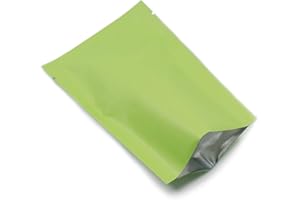 WACCOMT Pack 200 sacchetti piatti Open Top Mylar sigillabili sottovuoto a lungo termine per alimenti, pellicola opaca, sigillabili a caldo con tacca di taglio 6x9cm (2,36 x 3,54 pollici, verde)
