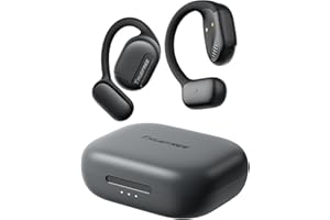 Truefree O1 Słuchawki Open Ear, słuchawki sportowe Bluetooth 5.3, bezprzewodowe słuchawki z przewodzeniem powietrza, wyraźne połączenia z 4 mikrofonami, sterowniki 16,2 mm (Czarny)