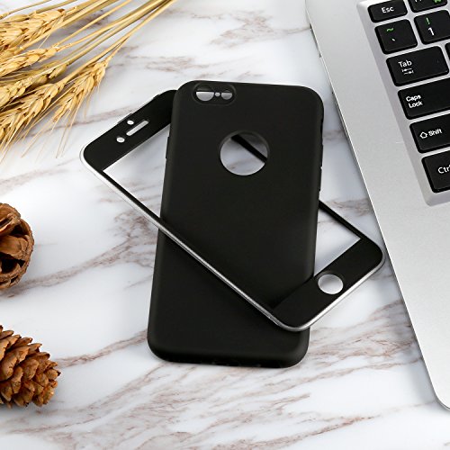 Funda de iPhone 6  6s Carcasa   Leathlux iPhone 6s Silicona Gel Cover Caso Bumper Shock-Absorci  n Protectora de Cubierta para iPhone 6   6s Negro
