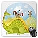 Produktbild HYYCLS Fantasy Mauspads, Knight Don Quixote with Horse on Dragon Valley Medieval Fairytale Image, Standard Size Rectangle Non-Slip Rubber Mousepad, Apple Green Sky Blue