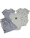 The Essential One - 3 Pack Baby Boy Bear Bodysuits Vests - Blue Grey - 6-9 Months - ESS138