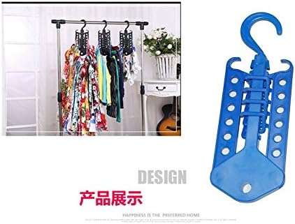 WINTECH Magic Clothes Foldable Hanger Multifunction Collapsible Portable Outdoor Closet Organizer (Blue)