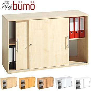 bümö® Schiebetürenschrank mit Schloss | Aktenschrank abschließbar für